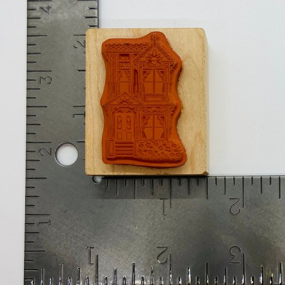 Wood Rubber Stamp Victorian Colonial Home - Picture 2 of 6